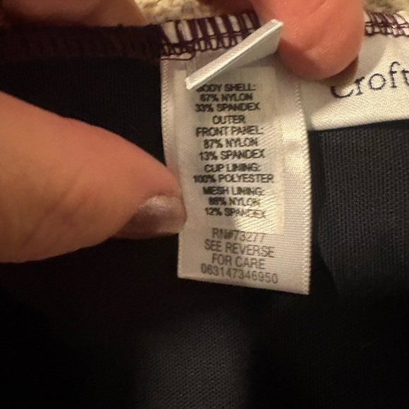 Croft & Barrow Burgundy Ruched Swimsuit - Picture 6 of 7